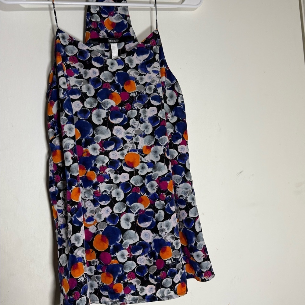 Kensie Multicolor Abstract Sleeveless Top